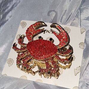 Piper K Crab Hairclip Gem Detailed